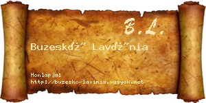 Buzeskó Lavínia névjegykártya
